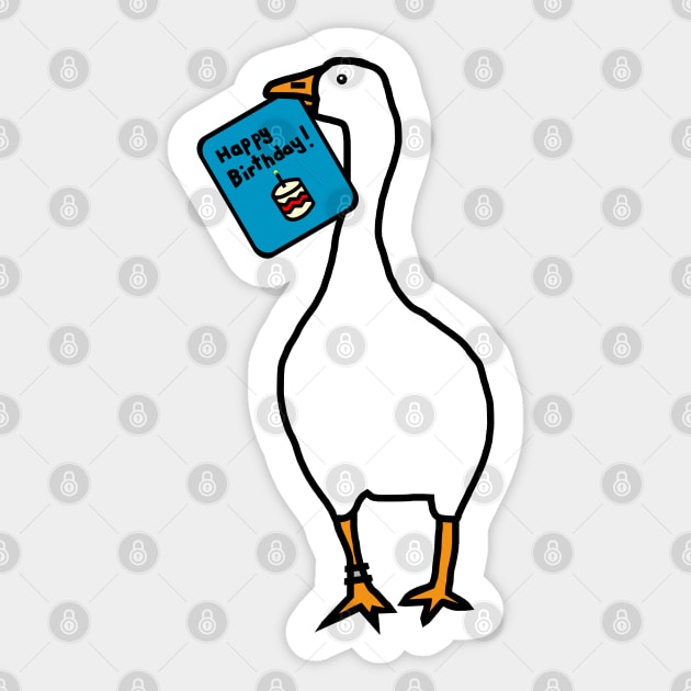 Happy Birthday Gaming Goose Cute Animals Design Sticker by ellenhenryart